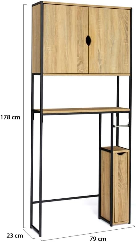 Design Industriel: Meuble WC 3 en 1 DETROIT avec Rangements Élégants – IDMarket – Image 6
