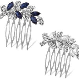 Coiffure mariage cheveux carre « Peignes de Mariée Strass & Perles EODKSE – Coiffure Éclatante – Set de 2 – Bijou Cheveux Chic »