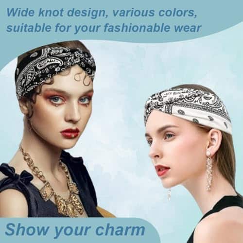 Coiffure été « Lot de 2 Bandeaux Élastiques Boho pour Femmes – BCBF – Accessoires Yoga Doux et Confortables » – Image 5