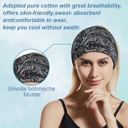 Coiffure été « Lot de 2 Bandeaux Élastiques Boho pour Femmes – BCBF – Accessoires Yoga Doux et Confortables » – Image 6
