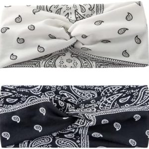 Coiffure été « Lot de 2 Bandeaux Élastiques Boho pour Femmes – BCBF – Accessoires Yoga Doux et Confortables »