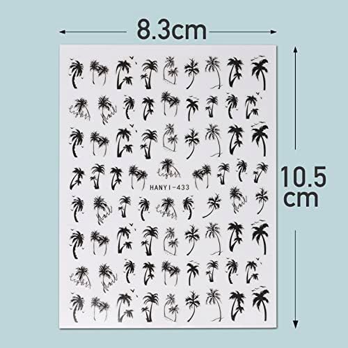 Ongle été « Kit Printemps/Été: 4 Feuilles Stickers Nail Art – Décoration Ongles Arbre & Plantes pour Fête Bricolage » – Image 2