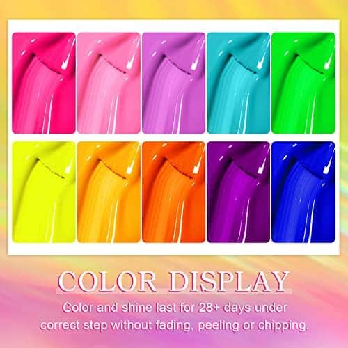 Ongles gel printemps « Vernis Semi-Permanent Neon YSUVIN – 10 Couleurs Pastel Tendance Printemps/Eté – Idéal Nail Art DIY » – Image 2