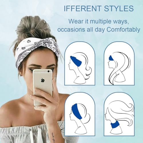 Coiffure été « Lot de 2 Bandeaux Élastiques Boho pour Femmes – BCBF – Accessoires Yoga Doux et Confortables » – Image 4