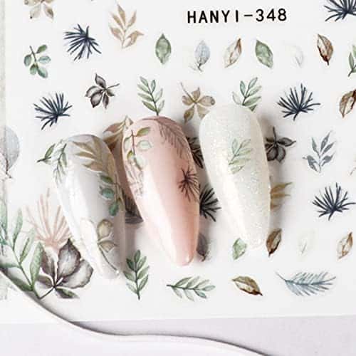 Ongle été « Kit Printemps/Été: 4 Feuilles Stickers Nail Art – Décoration Ongles Arbre & Plantes pour Fête Bricolage » – Image 5