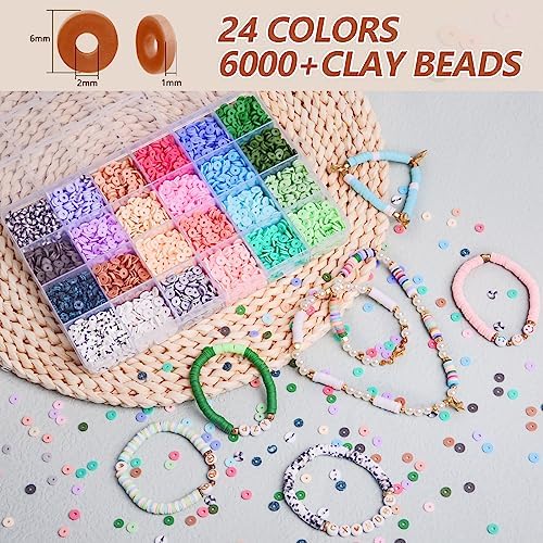 Heishi 9600+ : Kit Bijoux & Bracelet Perle Plate 6mm pour Adultes et Enfants – Image 2
