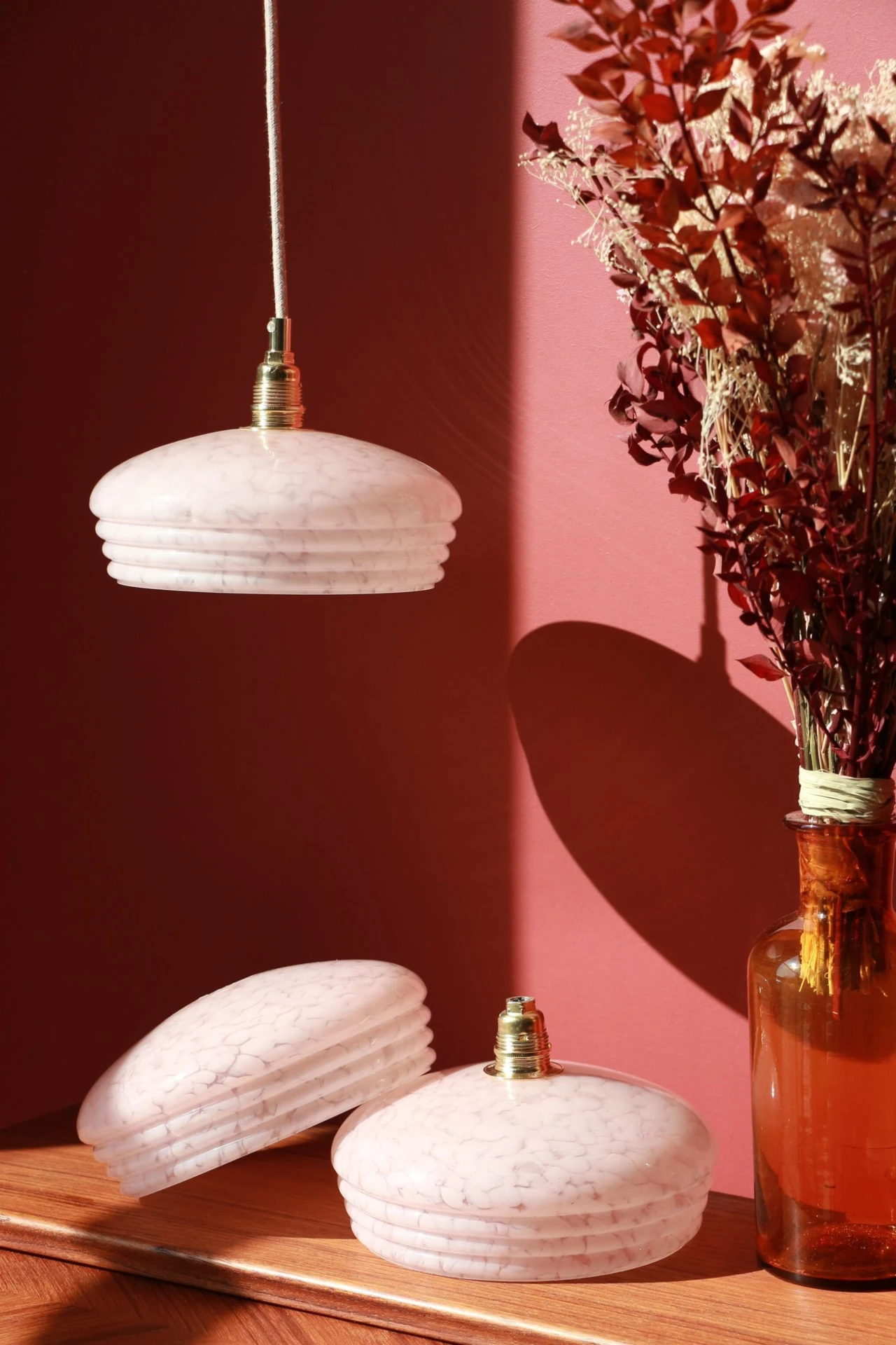 Suspension(s) – Verre de Clichy Rose – Image 3