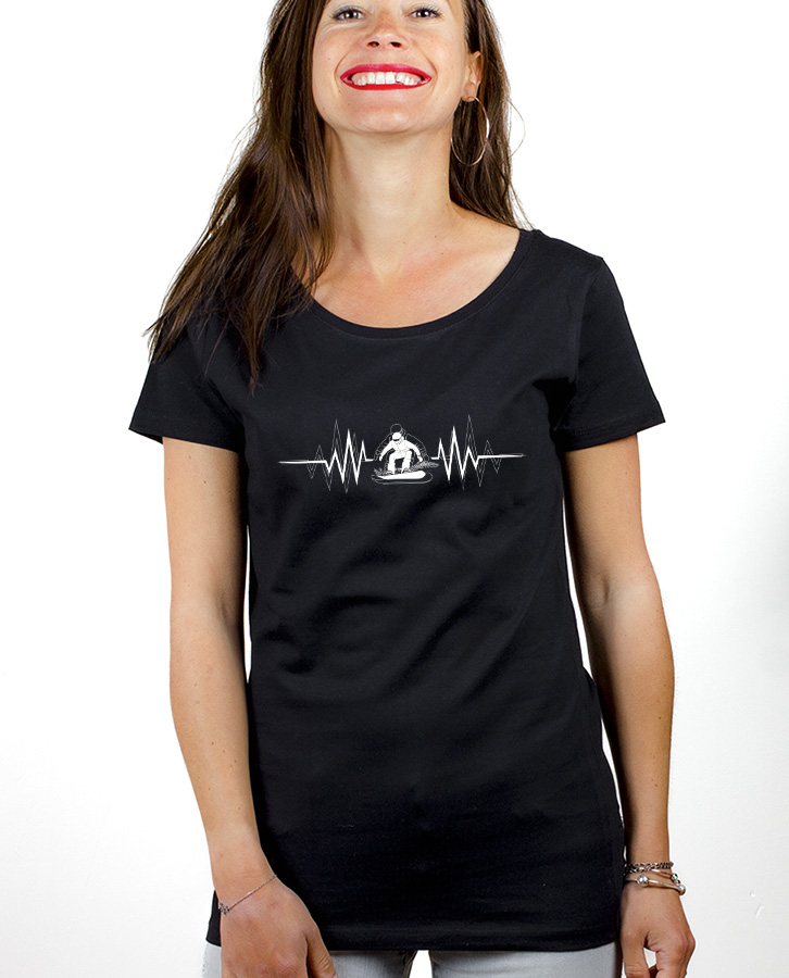 T-SHIRT FEMME : SNOW SNOWBARD BATTEMENTS DE COEUR – Image 3