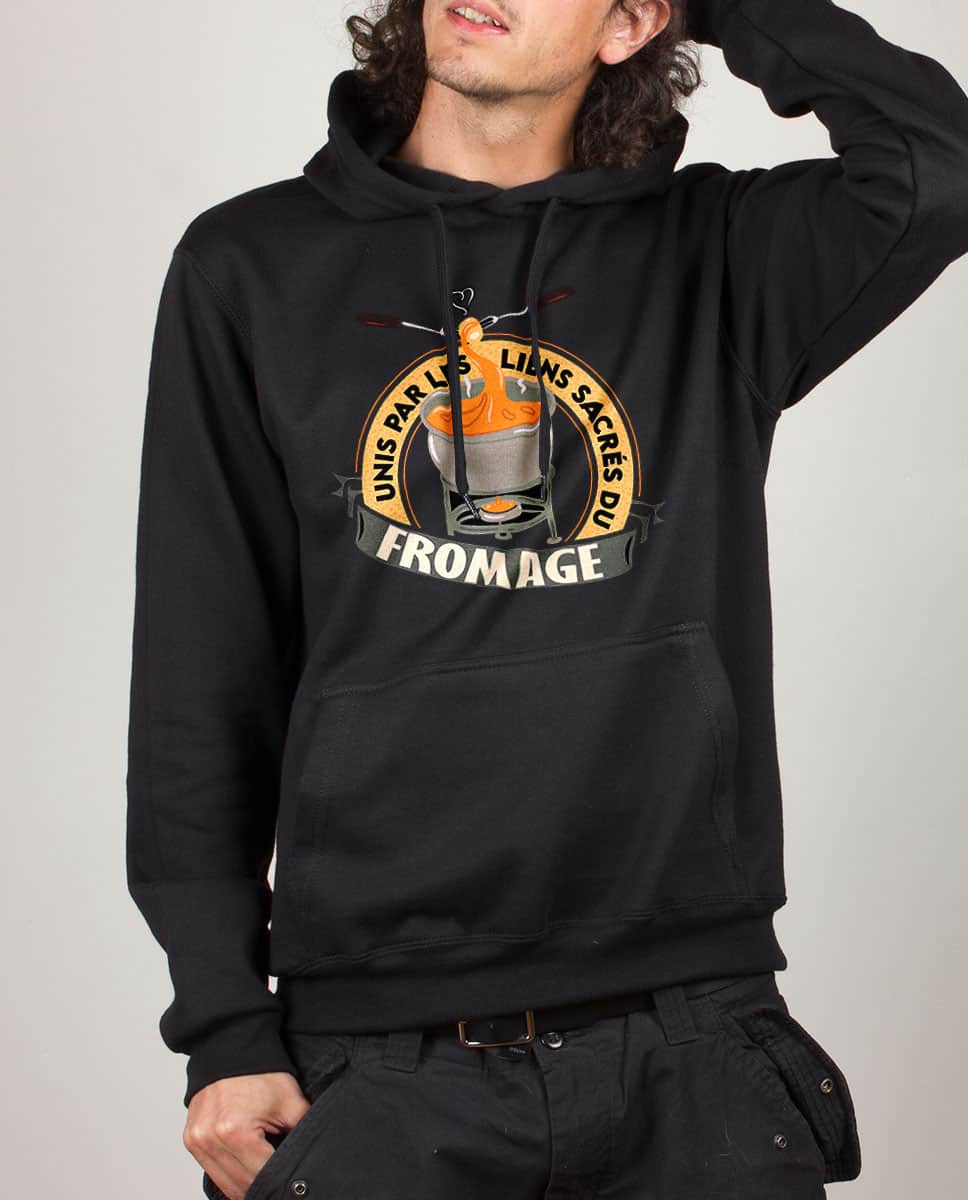 SWEAT HOMME : UNIS PAR LES LIENS SACRÉS DU FROMAGE – Image 2