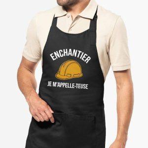 Tablier humoristique « Enchantier » – 100% coton bio