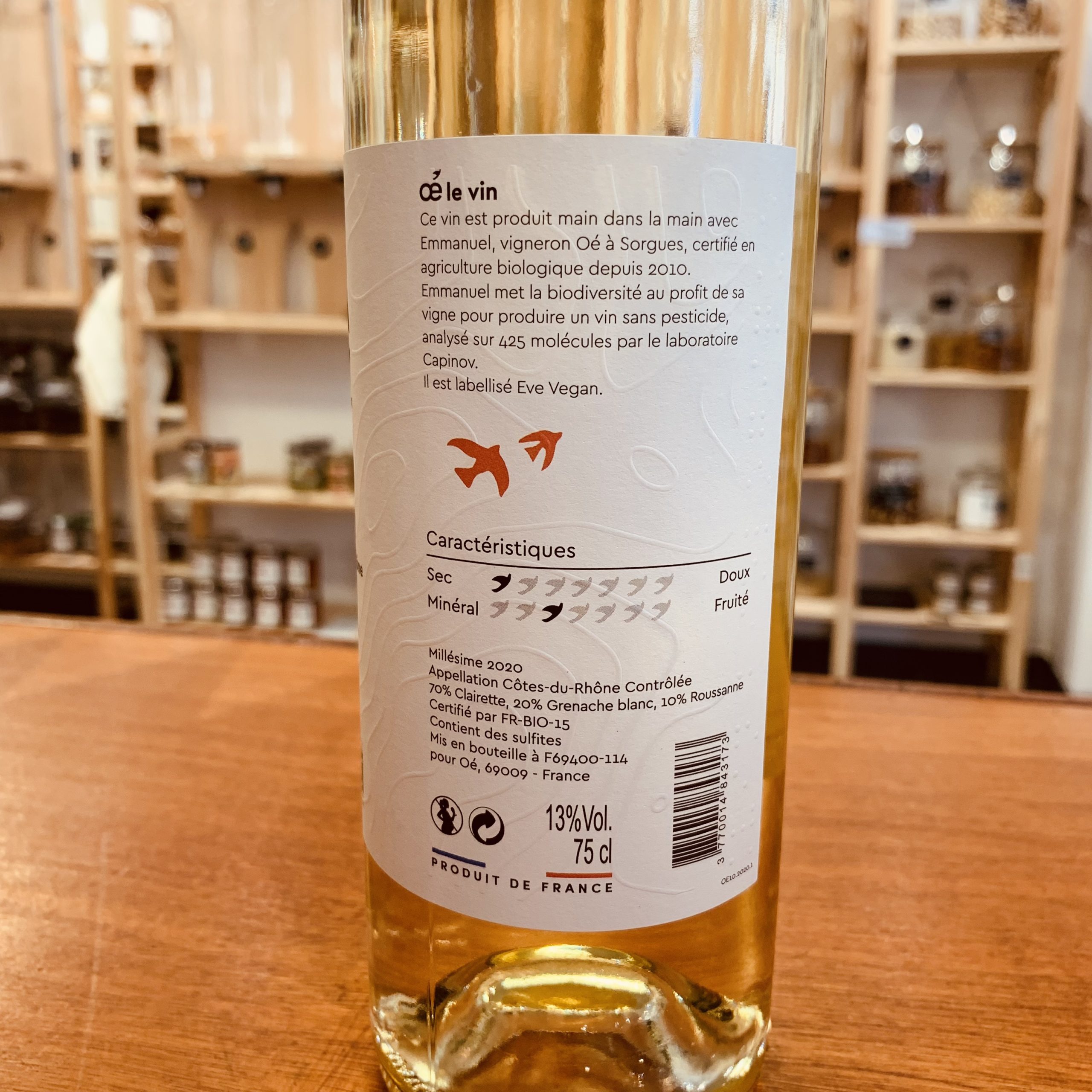 Vin blanc Oé – Le Côtes-du-Rhône – bio, engagé et consigné – Image 2