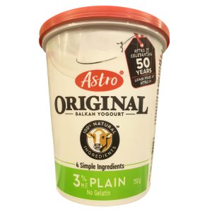 Yogourt naturel sans gélatine, 3,25% Astro 750 g