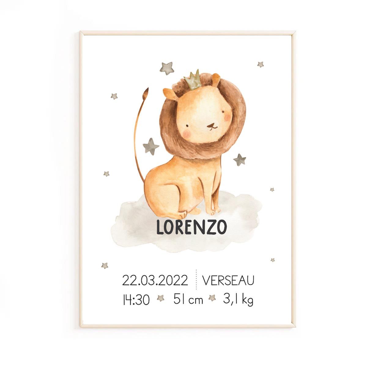 Affiche de naissance safari personnalisée