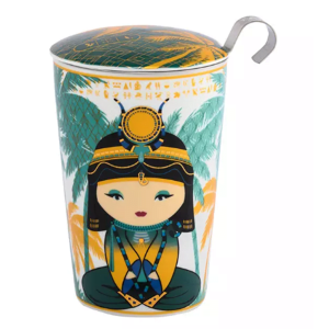 Tisanière en porcelaine de Chine Teaeve EIGENART Little Egypt – Petrol – double paroi – 35cl