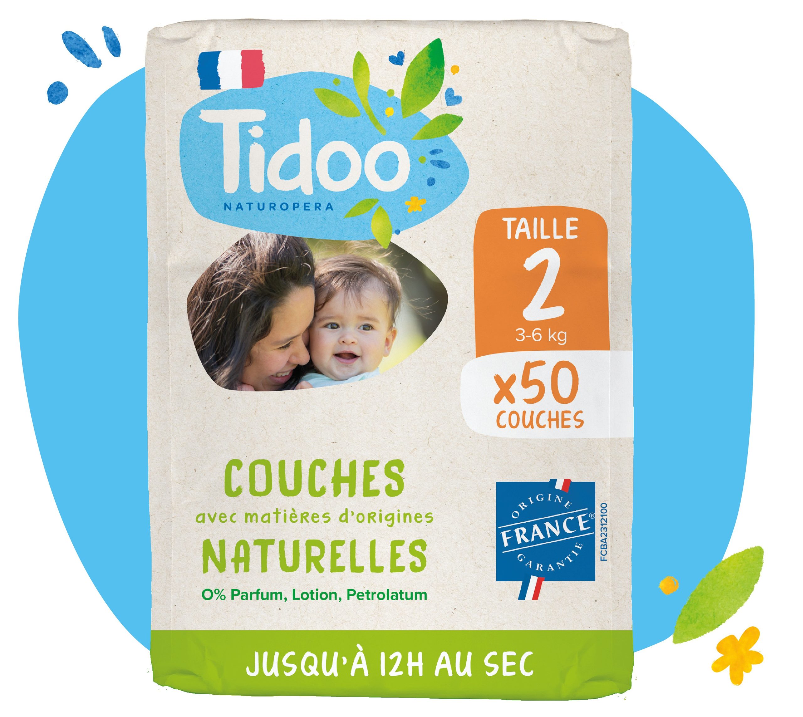 COUCHES NATURELLES TIDOO Taille 2 50 couches